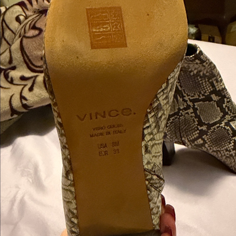 Vince Python Pattern Ankle Boots in Tan and Black - image 2